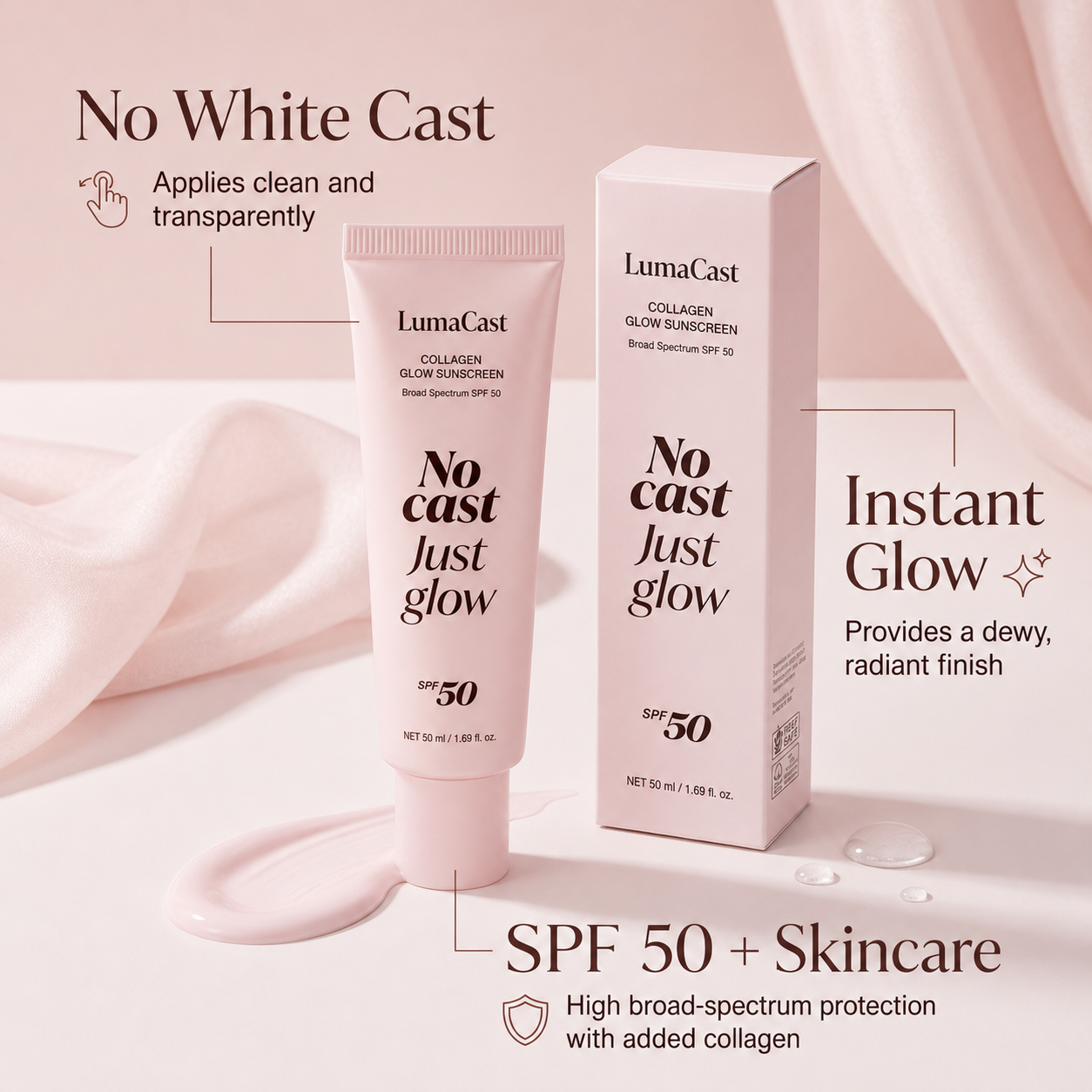 LumaCast Collagen infused 50SPF Suncreen